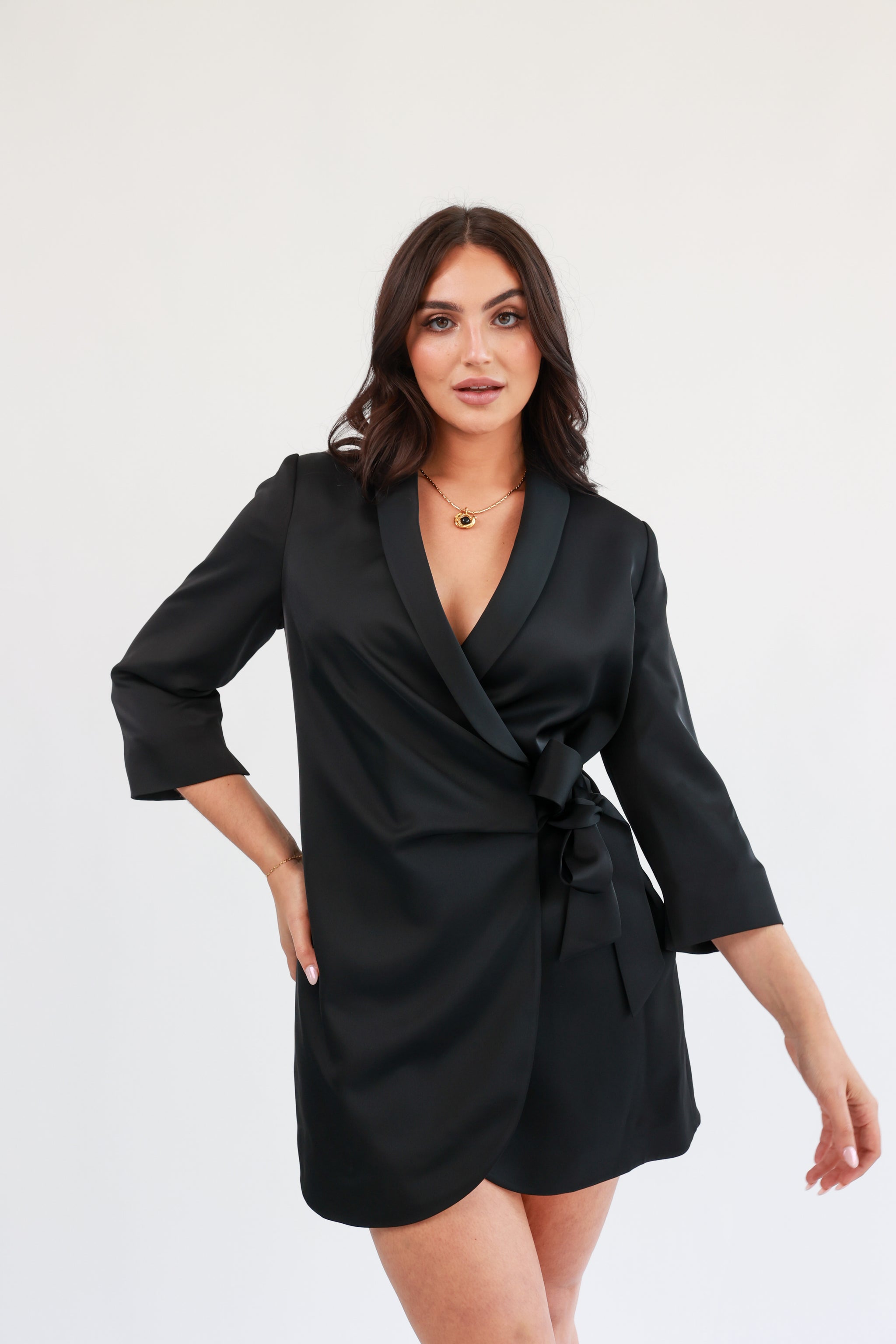 The Sarah | Black Wrap Blazer Dress Sinead Keary The Sarah | Black Wrap Blazer Dress Sinead Keary