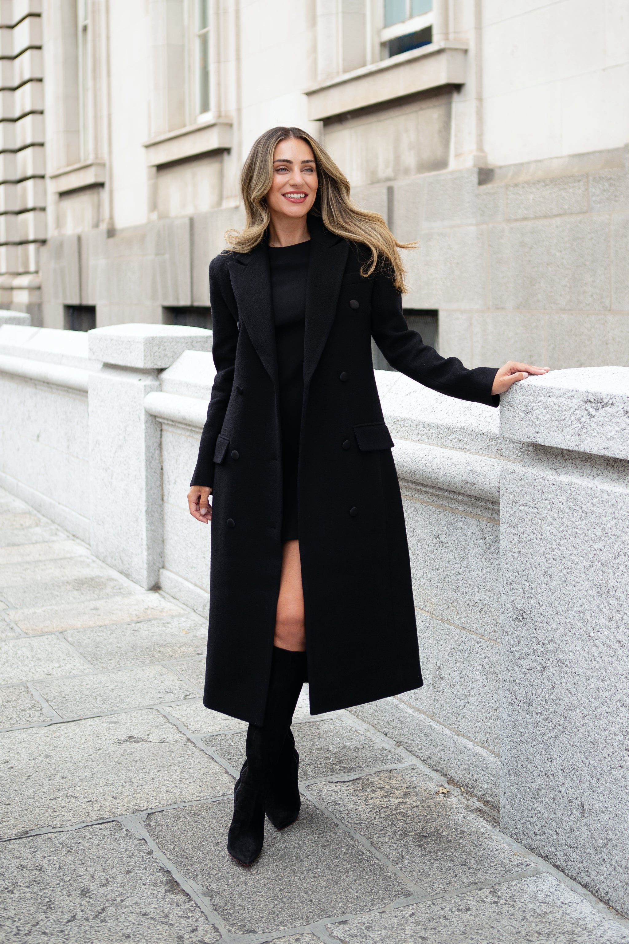 The Jessica | Longline Coat Black Sinead Keary The Jessica | Longline Coat Black Sinead Keary