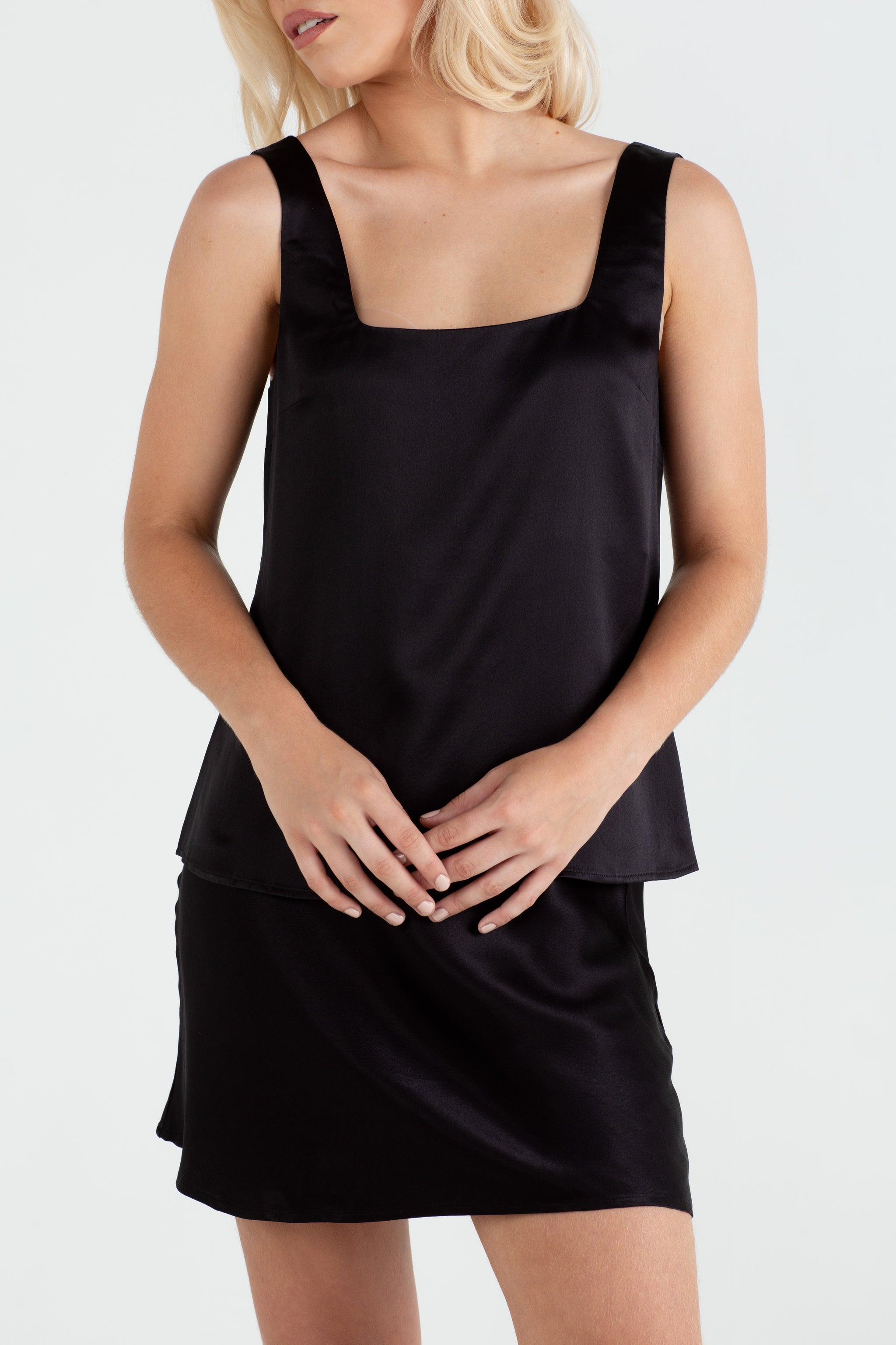 The Billie Square Neck Silk Cami in Black | Sinead Keary The Billie Square Neck Silk Cami in Black | Sinead Keary