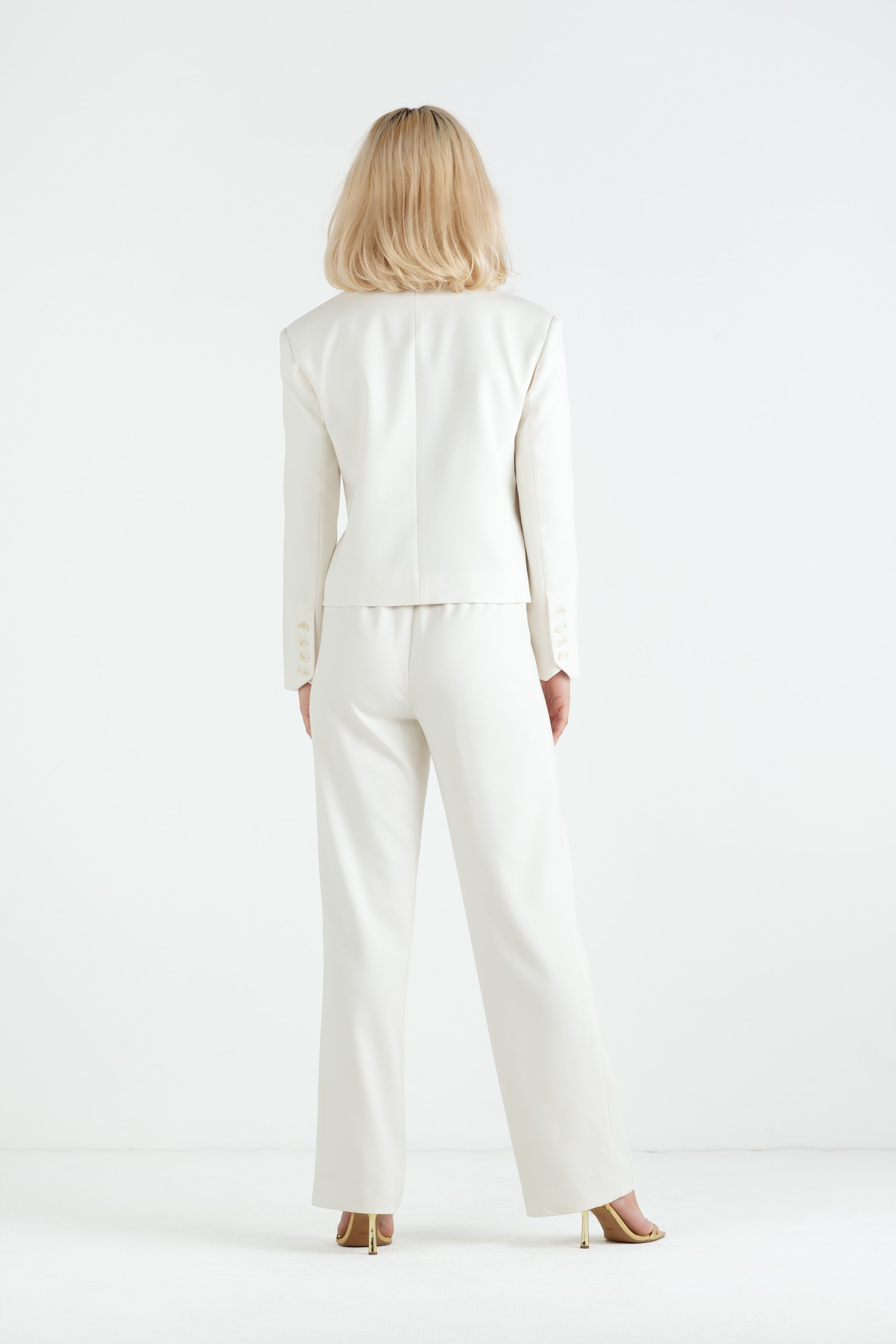 Blazer Tricoté Chic Crème Nice Connection - Taille 40, Occasion Très Bon état