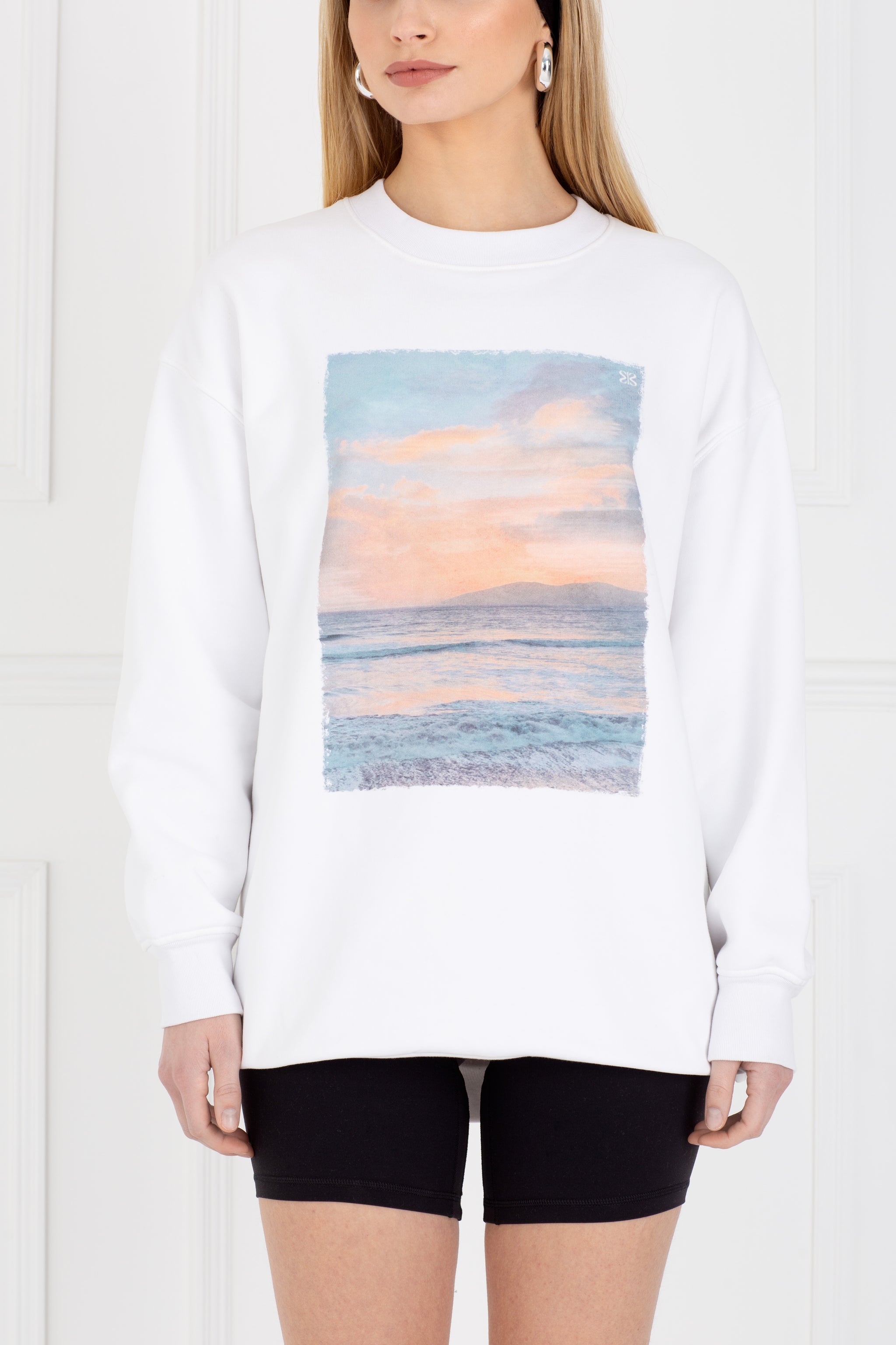 HYÈRES Print White Sweatshirt - Deuxieme Classe