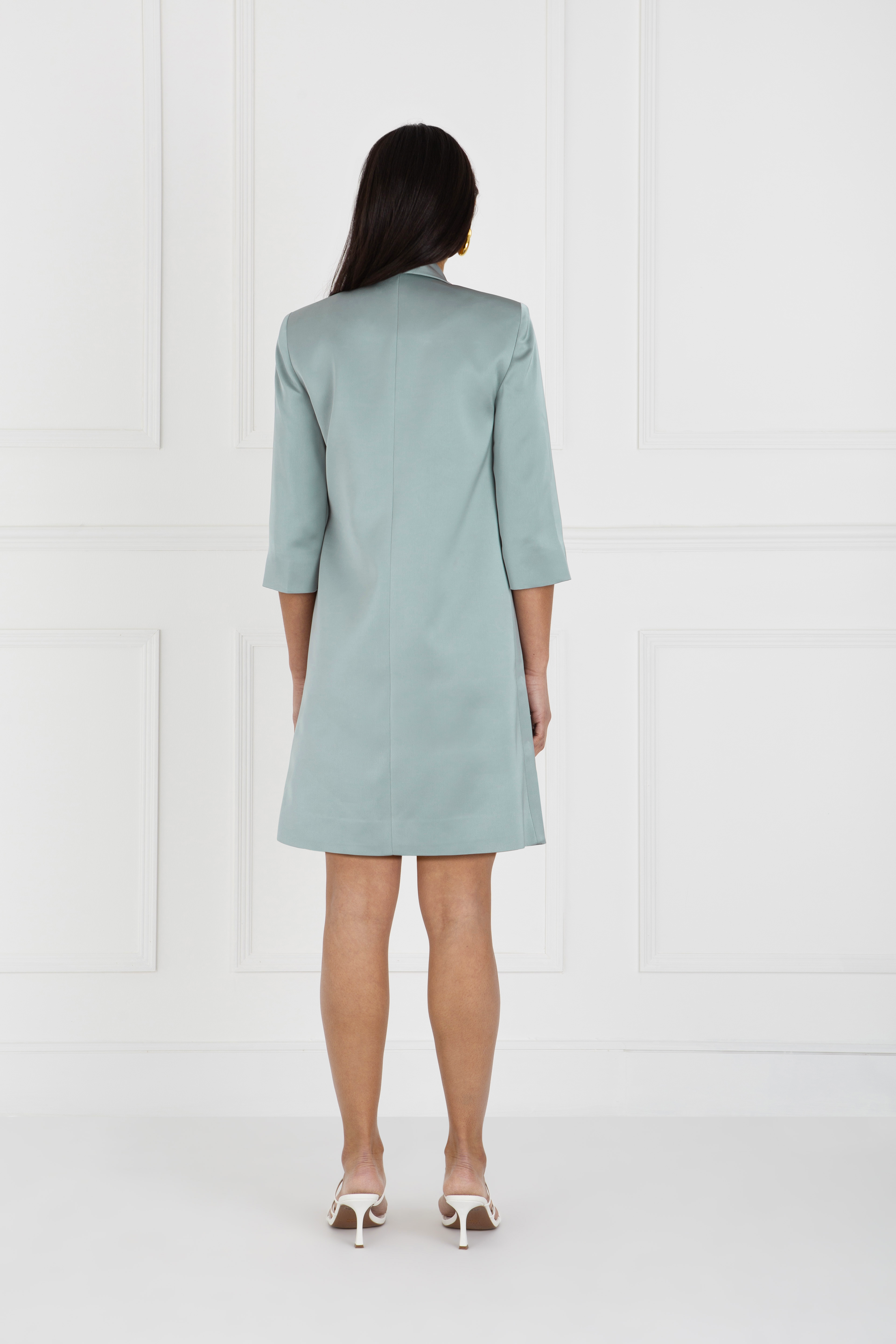 The Sarah Wrap Blazer Dress (Icy Sage) The Sarah Wrap Blazer Dress (Icy Sage)