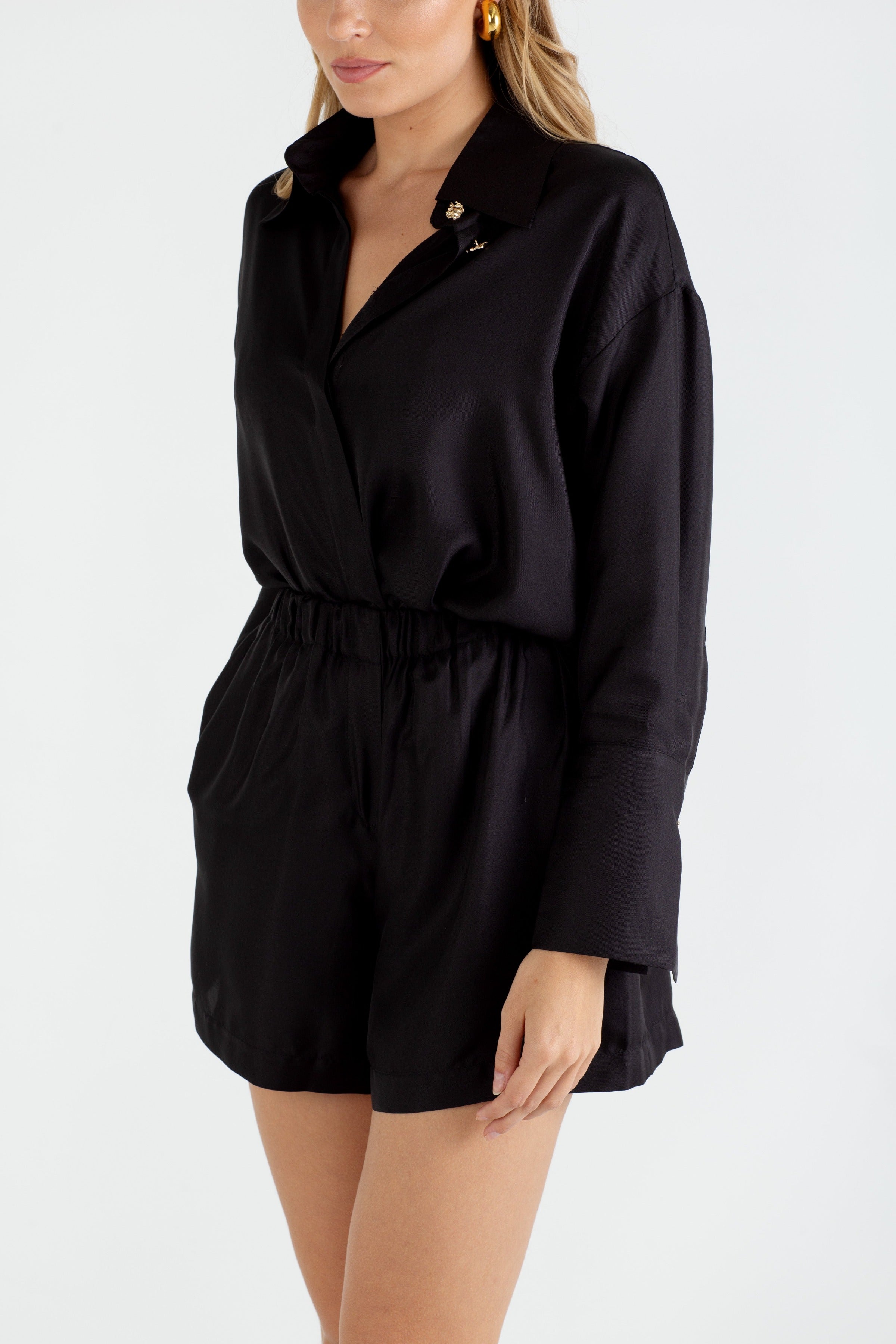 The Laura - Silk Shorts (Black) The Laura - Silk Shorts (Black)