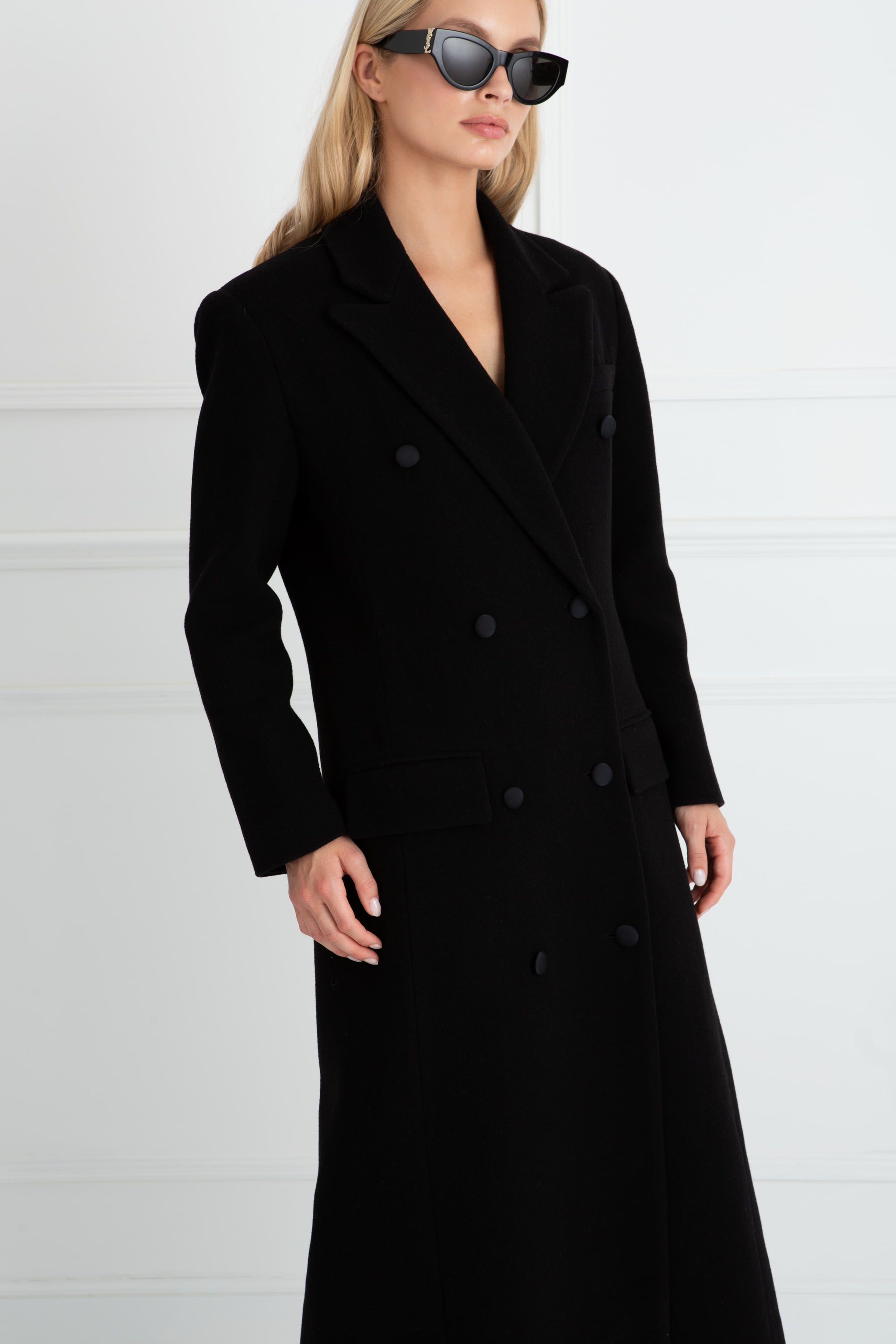 The Jessica | Longline Coat Black Sinead Keary The Jessica | Longline Coat Black Sinead Keary