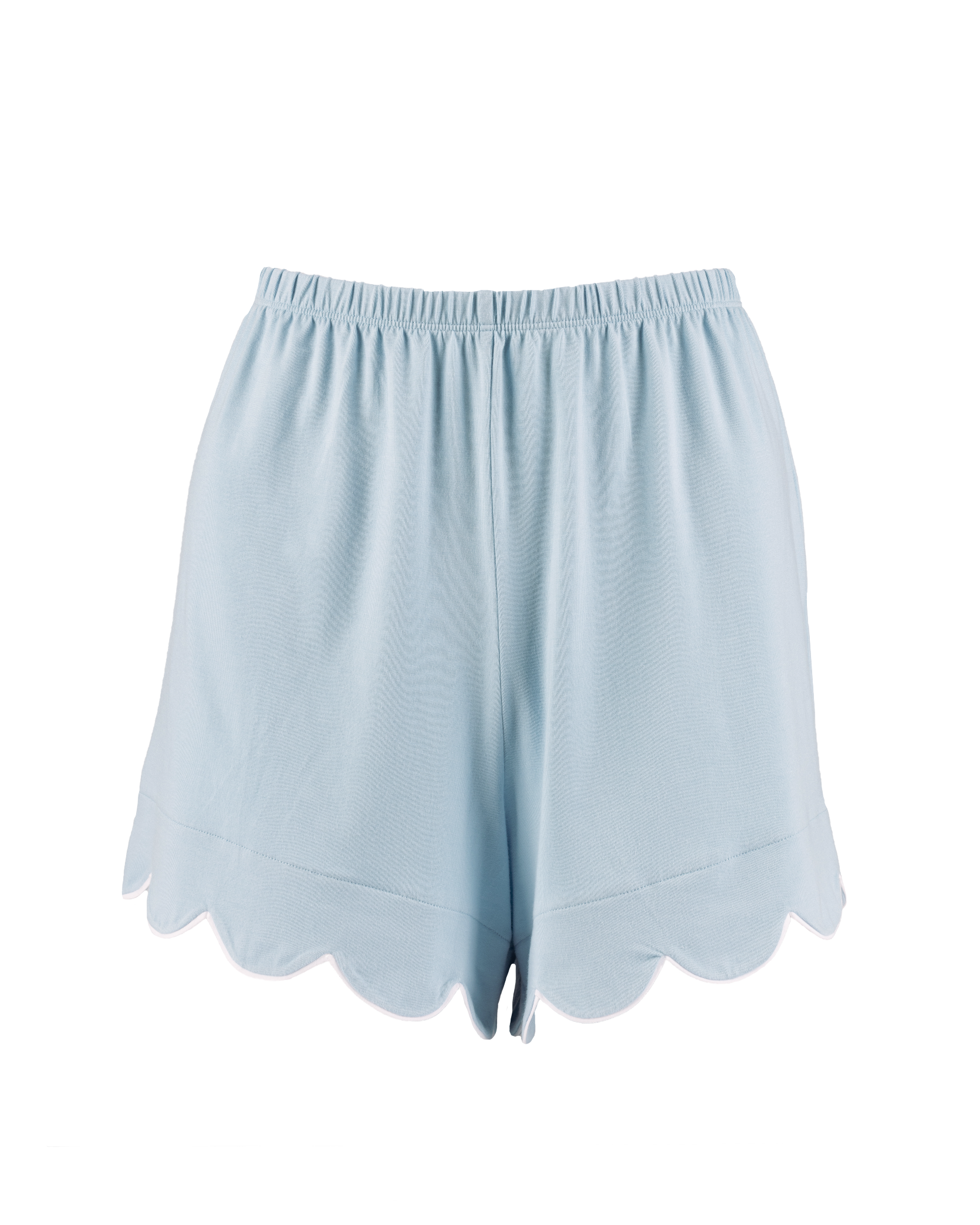 GYS Women's Bamboo Pajama Set - Short Sleeve Top & Shorts, Silky Soft, Scoop Neck, Sky Blue, X-Large