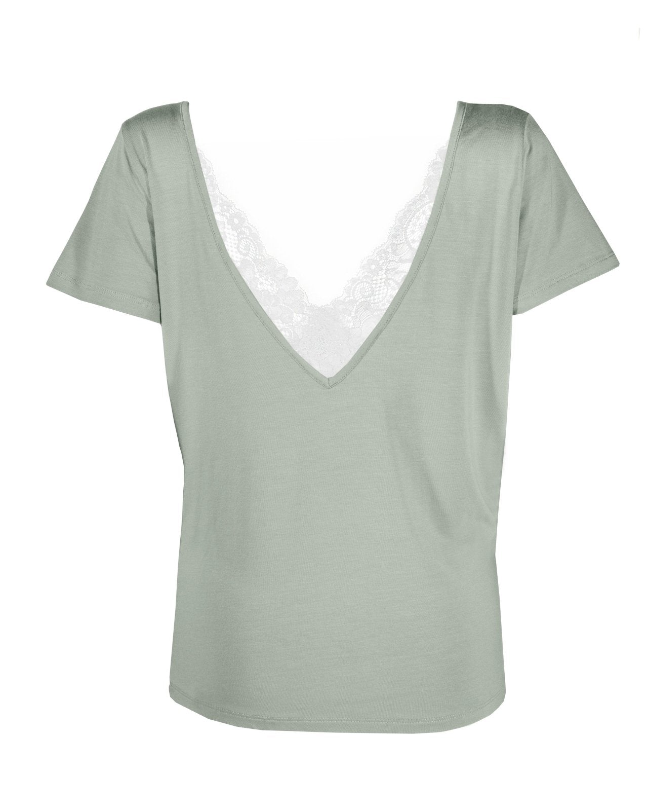 The Marykate Longsleeve  Black Lace Back V-neck T-shirt – Sinead