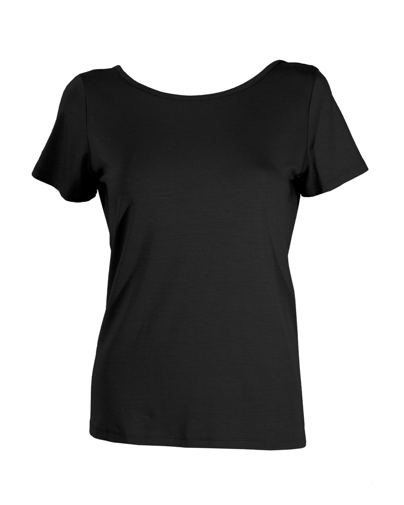 The Sophie | Black Lace Back Round Neck T-shirt – Sinead Keary