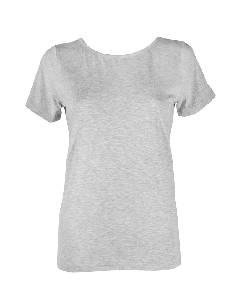 "The Sophie" - Lace Back Detail Round Neck T-shirt (Grey) - Sinead Keary