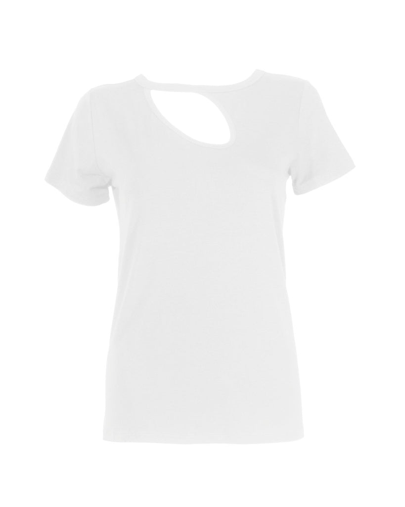"The Stefanie Shortsleeve"- Cut Out Detail T-shirt (White) - Sinead Keary