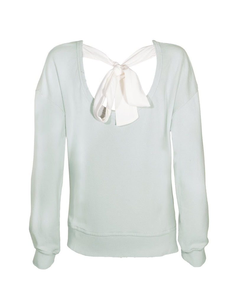 "The Victoria" - Bow Neck Detail Sweatshirt (Icy Blue) - Sinead Keary